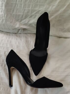 Banana Republic Black Suede/Velvety Adelia D'Orsay Heels